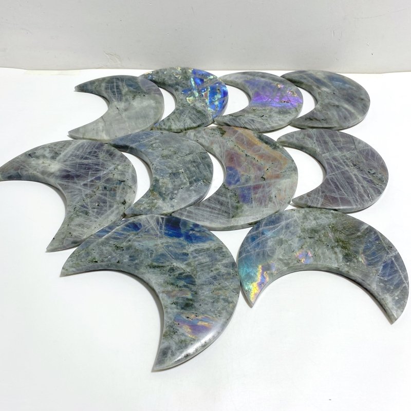 10 Pieces Beautiful Labradorite Moon Carving -Wholesale Crystals