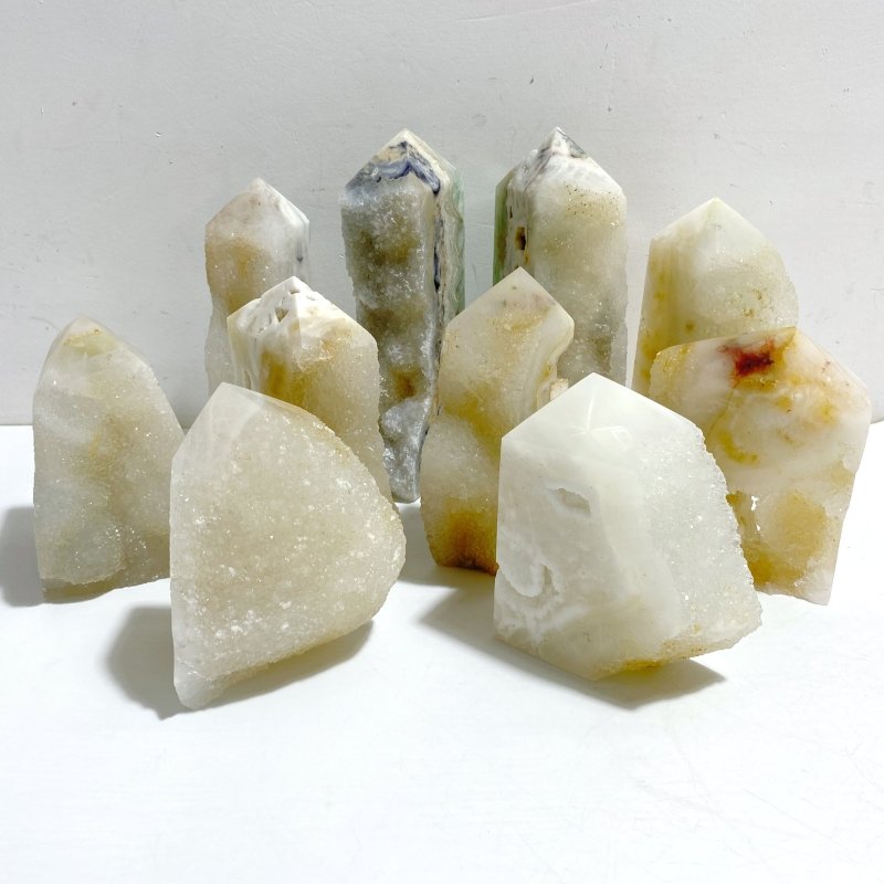 10 Pieces Druzy Geode Agate Points -Wholesale Crystals