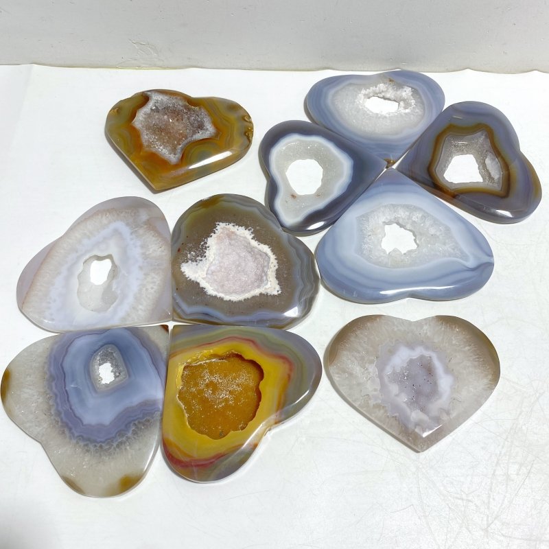 10 Pieces Geode Druzy Agate Heart -Wholesale Crystals