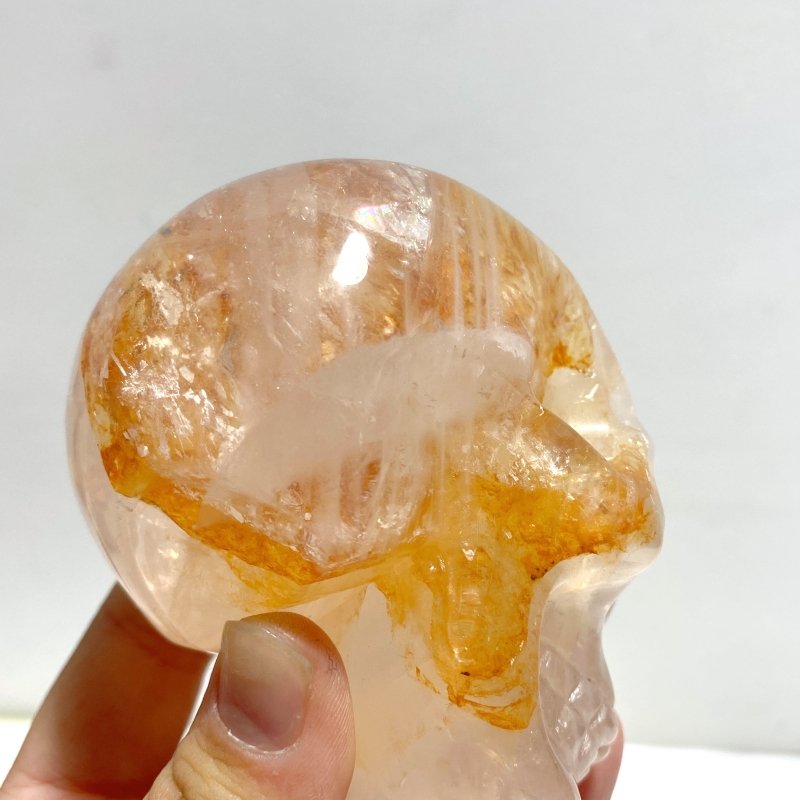 10 Pieces Hematoid Quartz Golden Fire Quartz Skull Carving - Wholesale Crystals