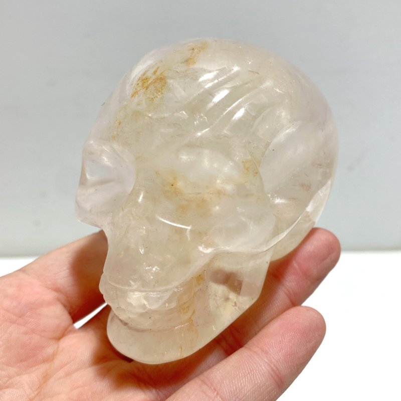 10 Pieces Hematoid Quartz Golden Fire Quartz Skull Carving - Wholesale Crystals