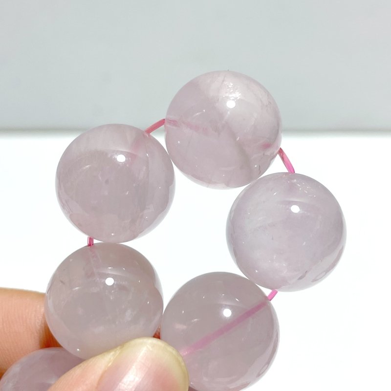 10 Pieces Large Beads 18mm Beautiful Rose Quartz Bracelets - Wholesale Crystals