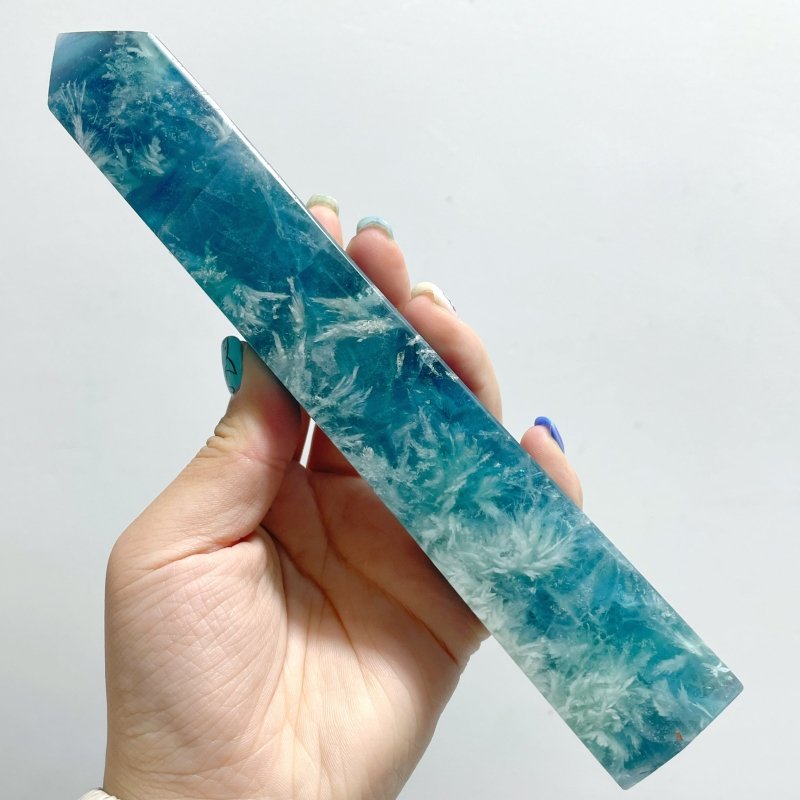 10 Pieces Large Feather Fluorite Four - Sided Tower Points - Wholesale Crystals