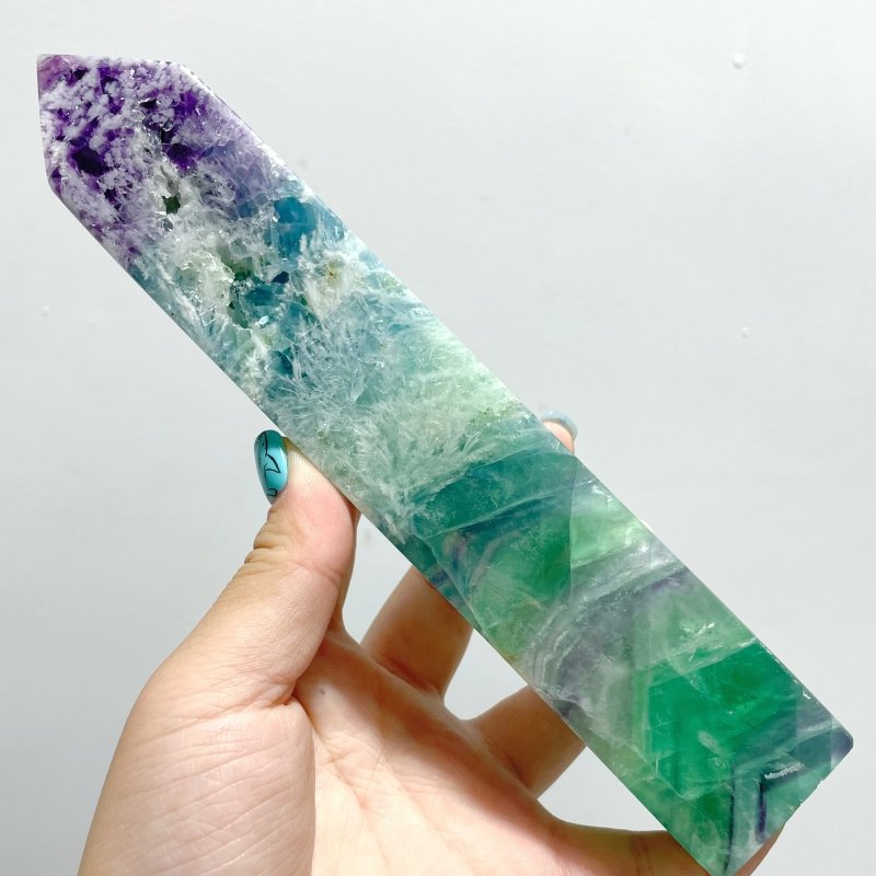 10 Pieces Large Feather Fluorite Four - Sided Tower Points - Wholesale Crystals