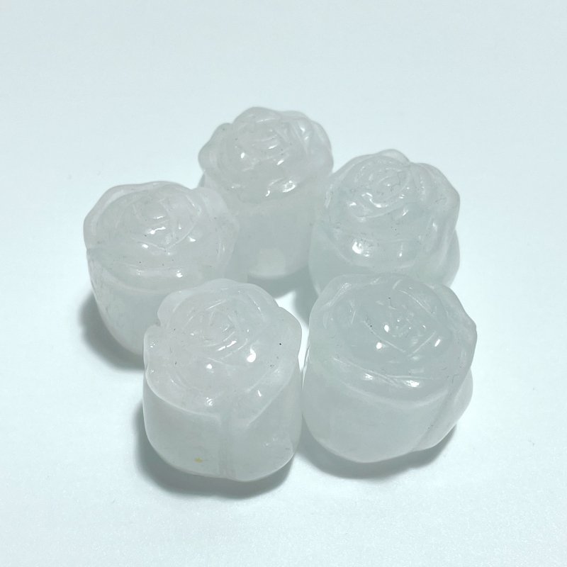10 Types Small Rose Flower Carving Wholesale Fire Quartz Clear Quartz Yellow Calcite - Wholesale Crystals