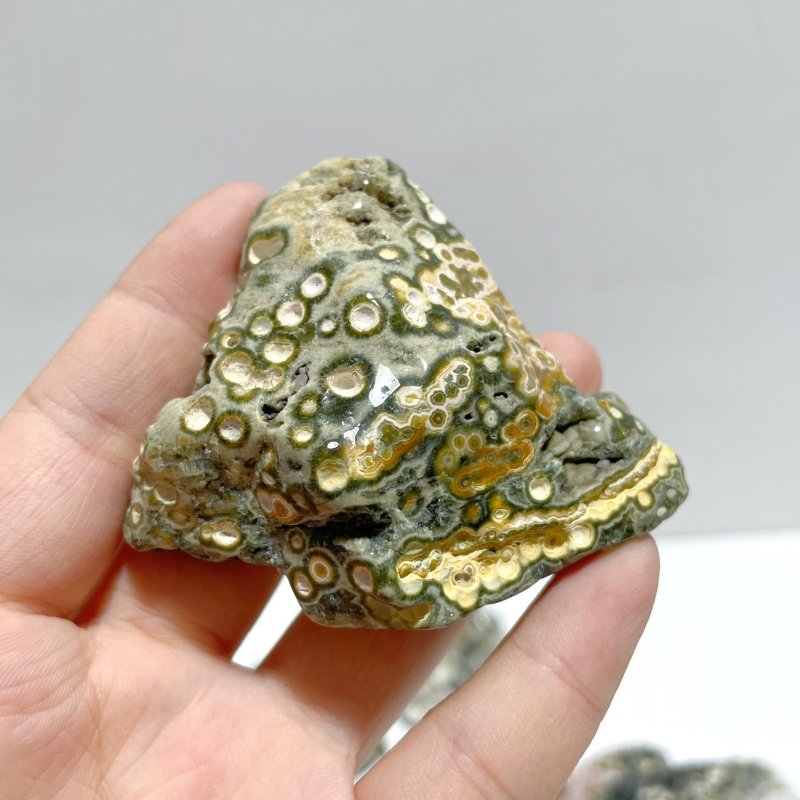 11 Pieces 8th Vein Ocean Jasper Free Form Mixed Size A03 - Wholesale Crystals