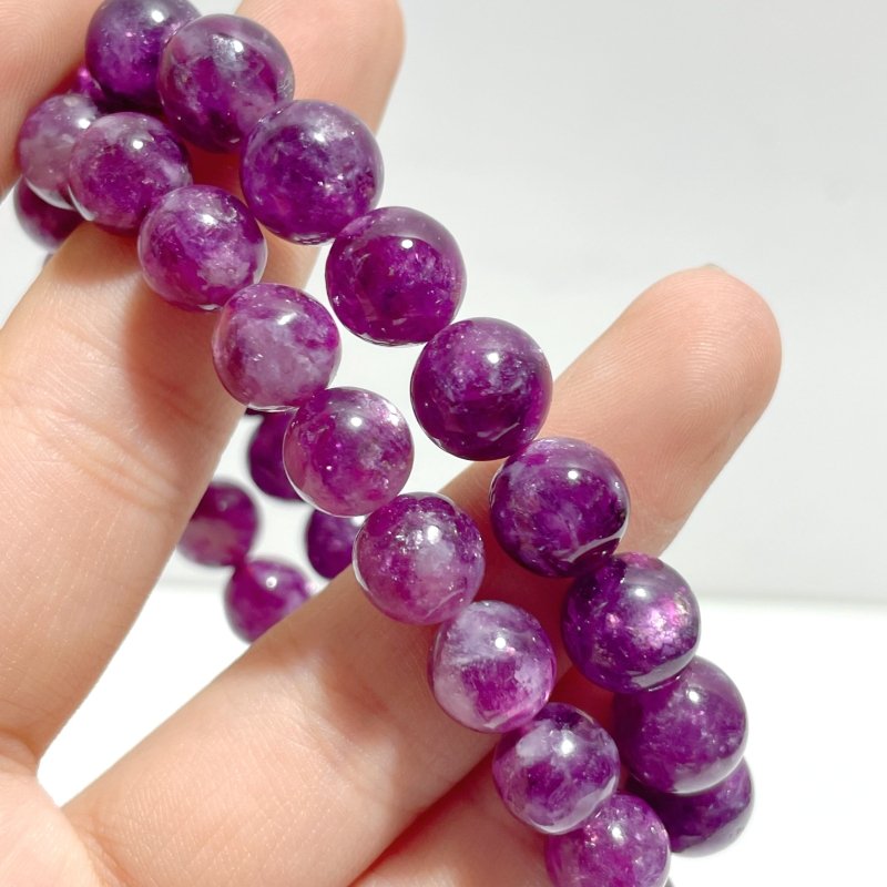11 Pieces Beautiful Spark Lepidolite High Quality Bracelets (HGUB26) - Wholesale Crystals