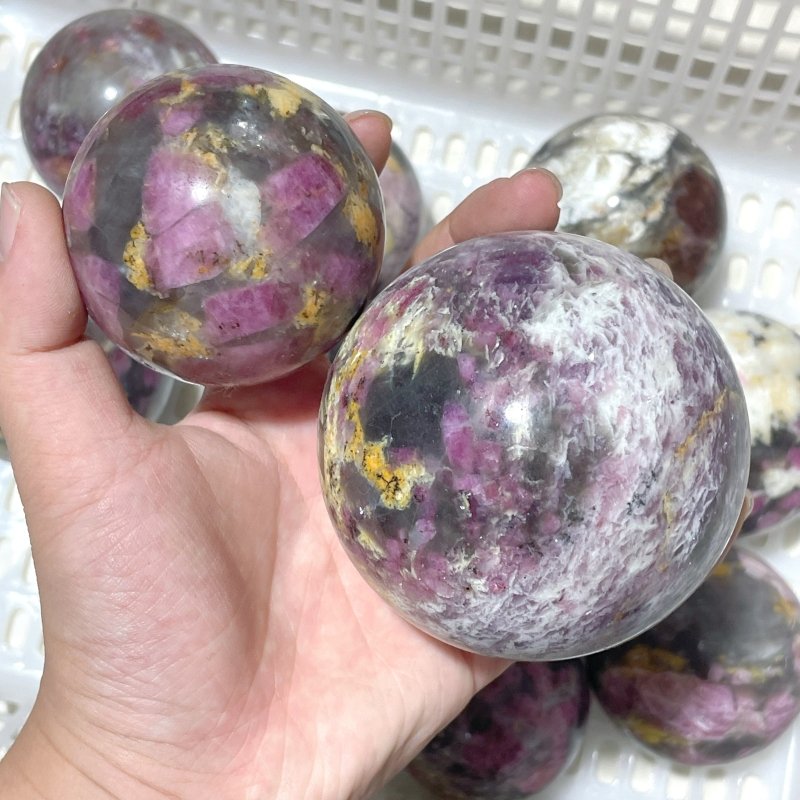 11 Pieces Pink Tourmaline Spheres Balls - Wholesale Crystals