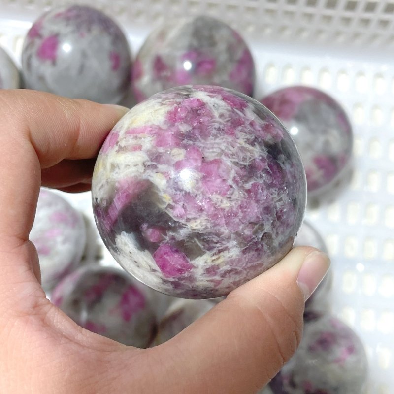 11 Pieces Pink Tourmaline Spheres Balls - Wholesale Crystals