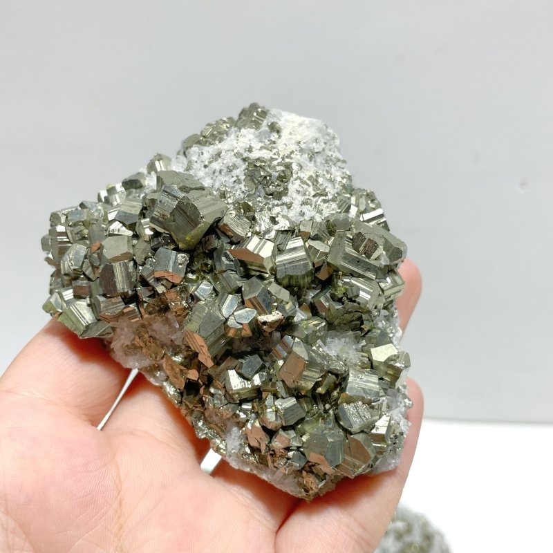 11 Pieces Pyrite Mixed Clear Quartz Cluster Specimen For Collection - Wholesale Crystals