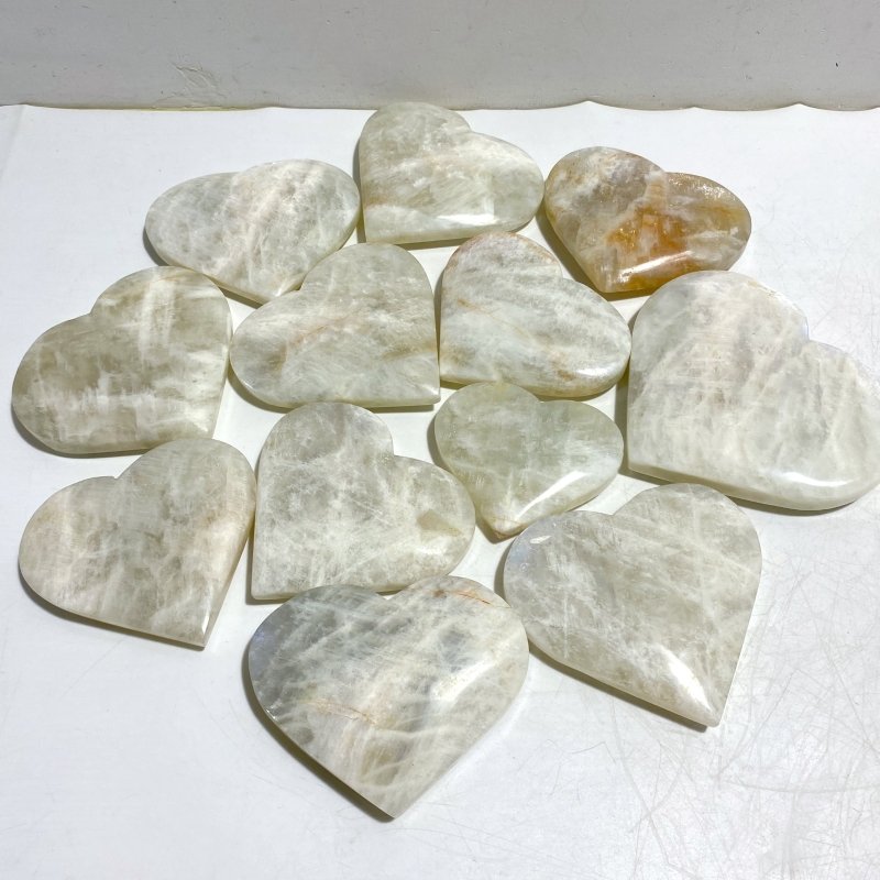 12 Pieces Blue Moonstone Heart -Wholesale Crystals