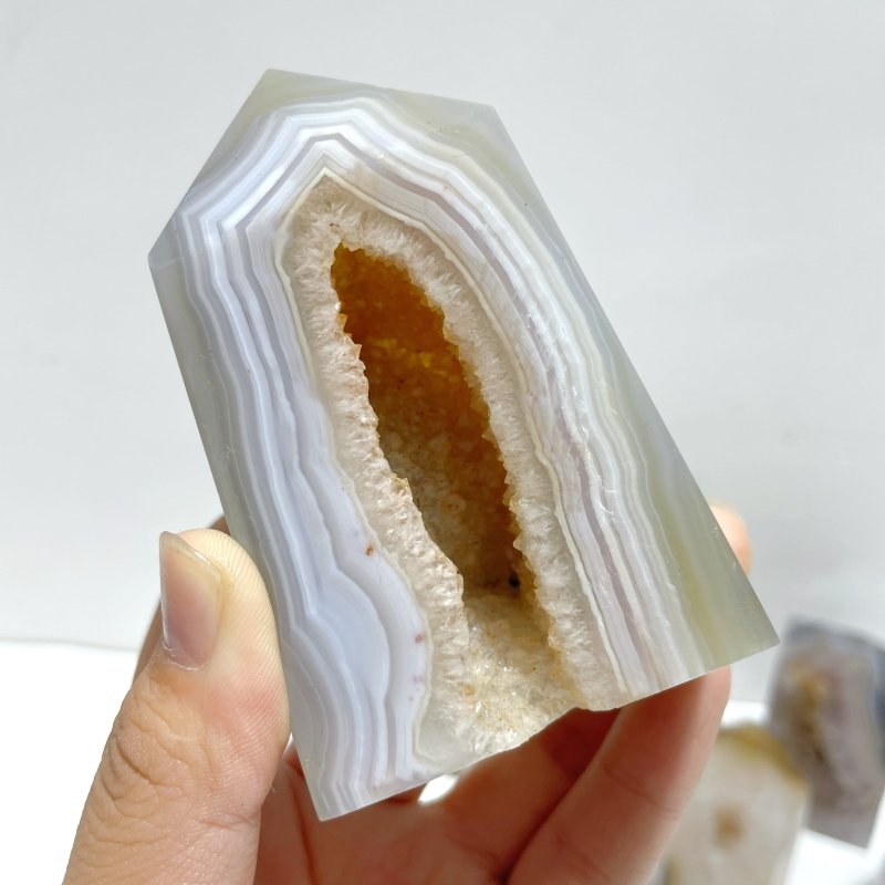 13 Pieces Geode Druzy Agate Four - sided Tower Point - Wholesale Crystals