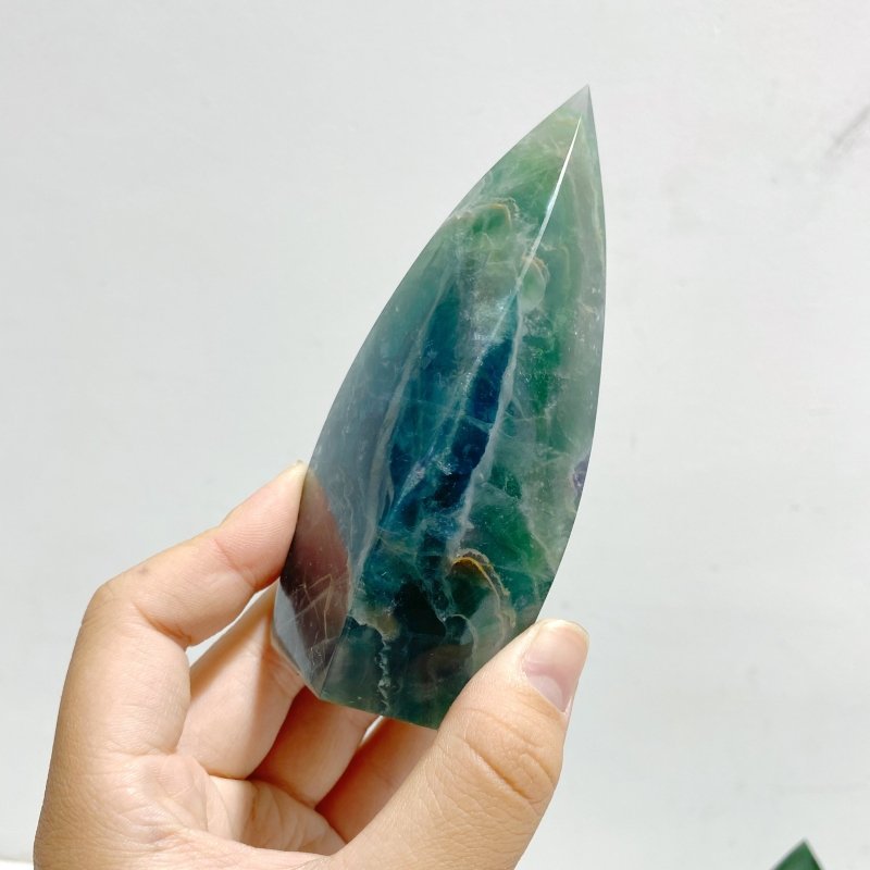13 Pieces High Quality Large Rainbow Fluorite Flame - Wholesale Crystals