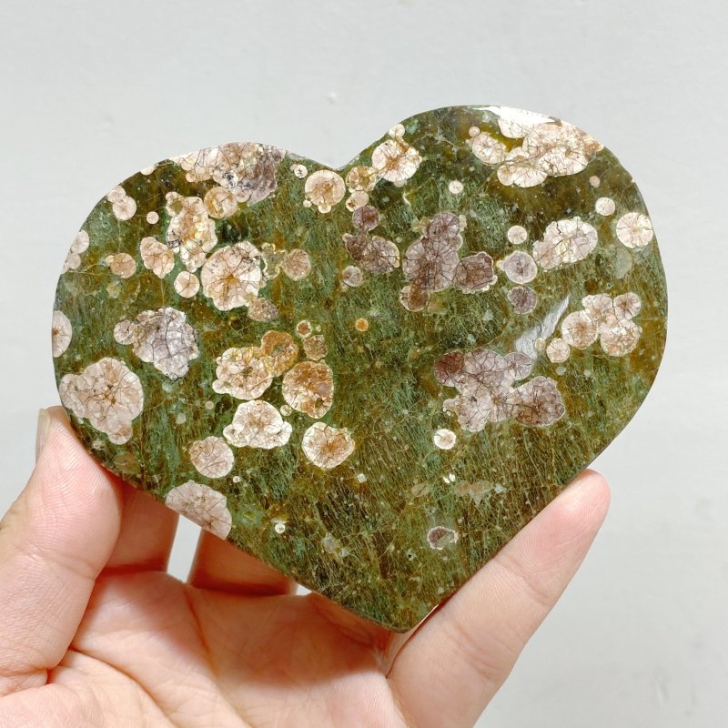 13 Pieces Large Rainforest Jasper Heart 3 -Wholesale Crystals