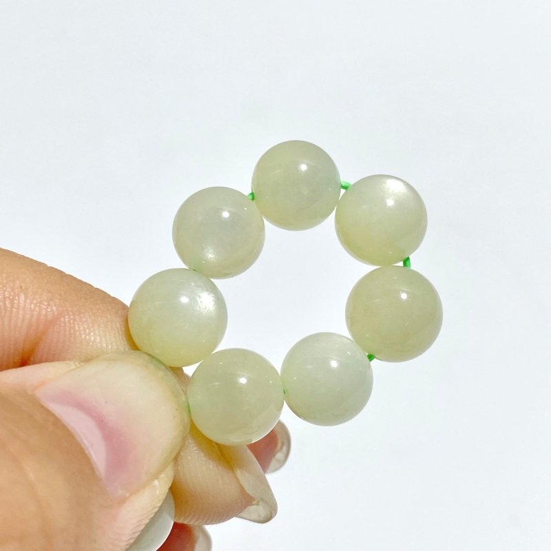 14 Pieces 9mm Light Green Moonstone Bracelet -Wholesale Crystals