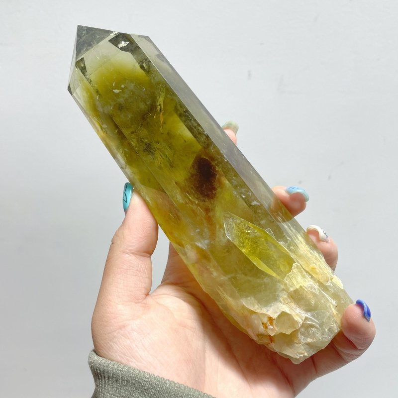 14 Pieces Citrine Tower Points Raw Bottom - Wholesale Crystals