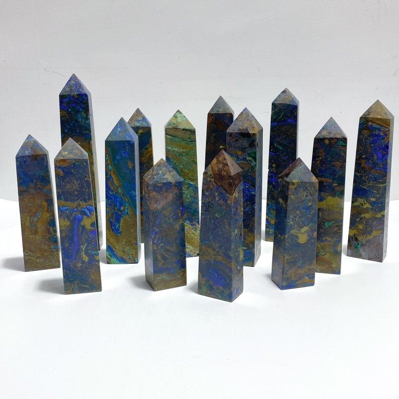 14 Pieces Unique Azurite Tower Point - Wholesale Crystals