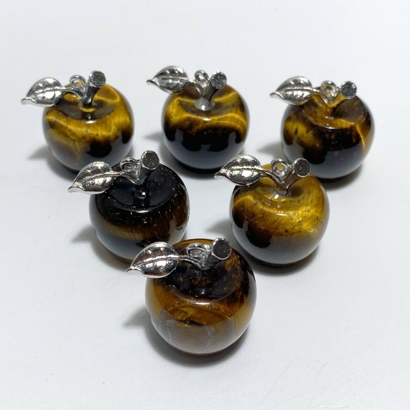 14 Types Small Apple Carving Wholesale Clear Quartz Green Aventurine Lepidolite - Wholesale Crystals