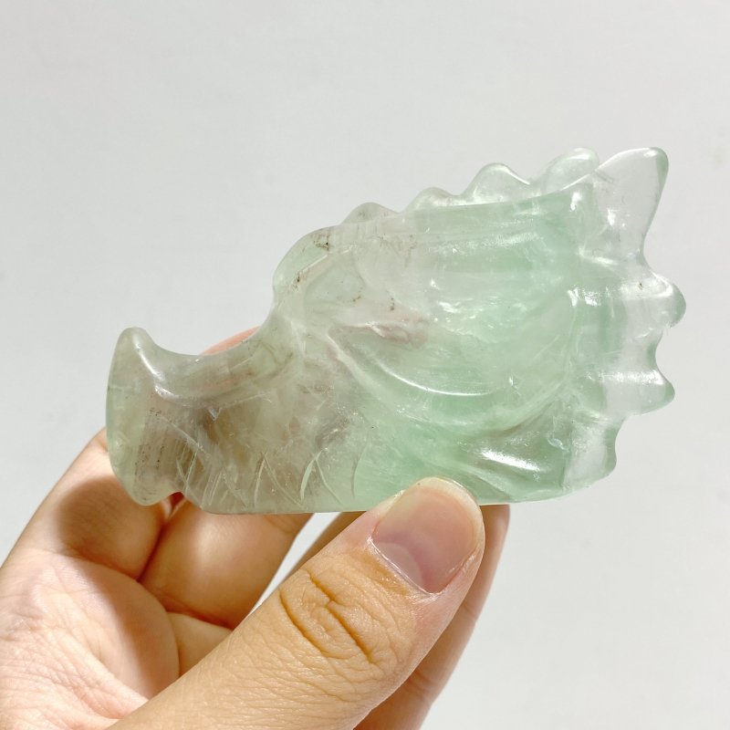 15 Pieces Rainbow Fluorite Dragon Head Carving -Wholesale Crystals