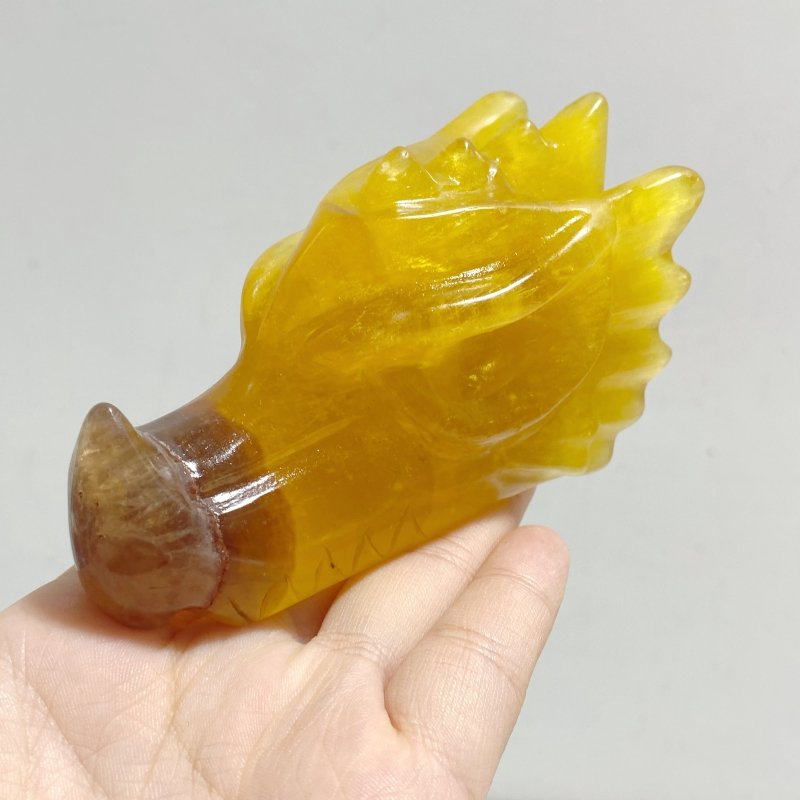 15 Pieces Rainbow Fluorite Dragon Head Carving -Wholesale Crystals