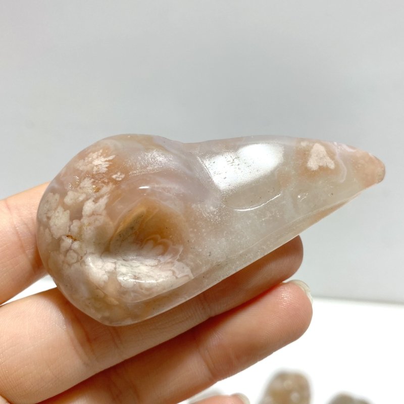 15 Pieces Sakura Flower Agate Crow Skull Carving - Wholesale Crystals