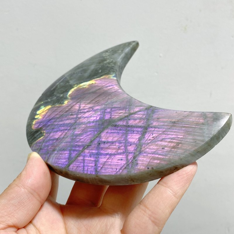 16 Pieces Beautiful Large Labradorite Moon Carving -Wholesale Crystals