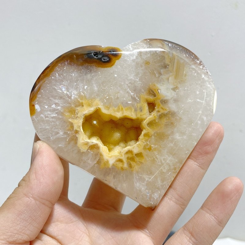 17 Pieces Geode Druzy Agate Heart -Wholesale Crystals
