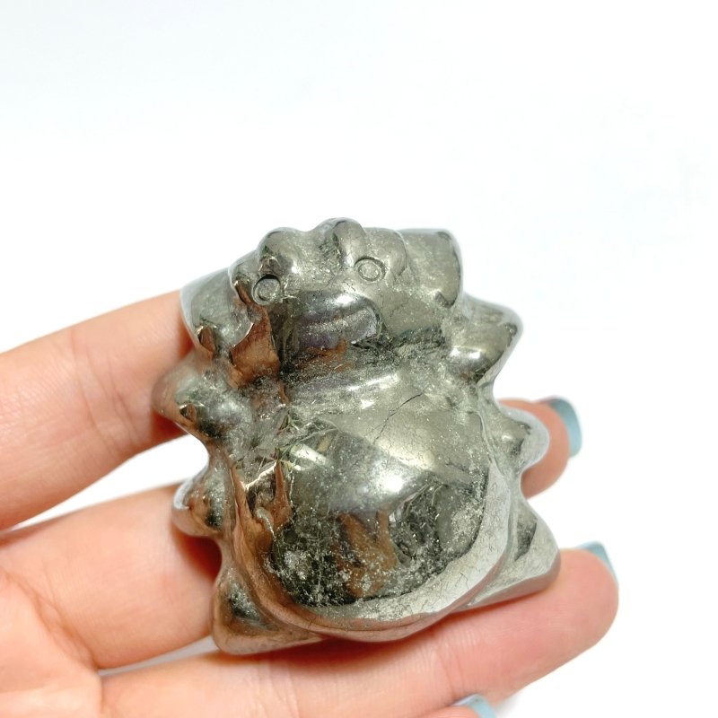 17 Pieces Halloween Pyrite Spider Carving - Wholesale Crystals