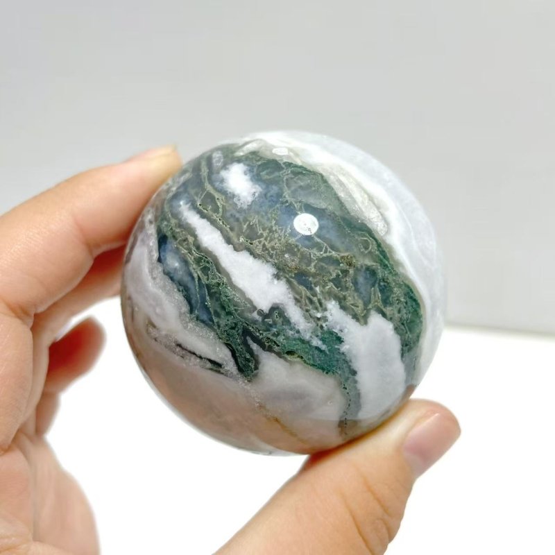 17 Pieces Moss Agate Spheres - Wholesale Crystals