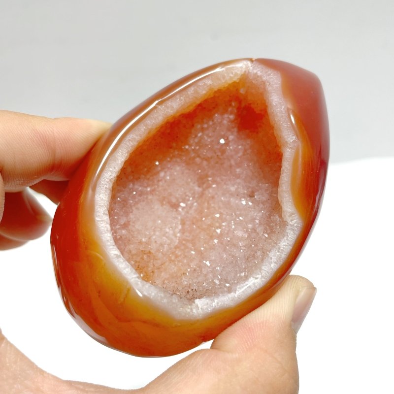 18 Pieces Beautiful Geode Druzy Carnelian - Wholesale Crystals