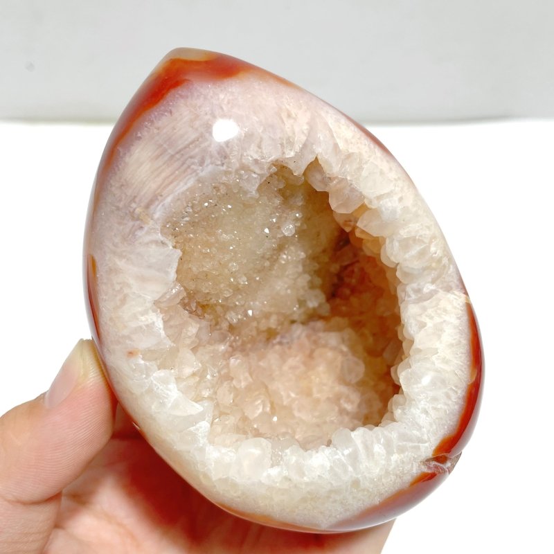 18 Pieces Beautiful Geode Druzy Carnelian - Wholesale Crystals
