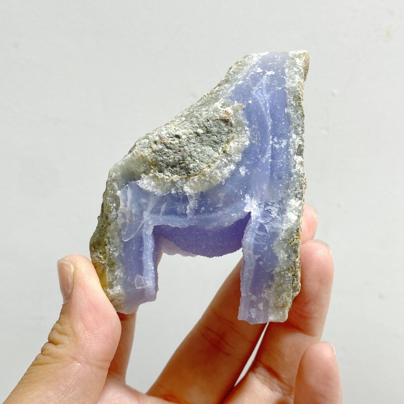 18 Pieces Geode Blue Chalcedony Druzy - Wholesale Crystals