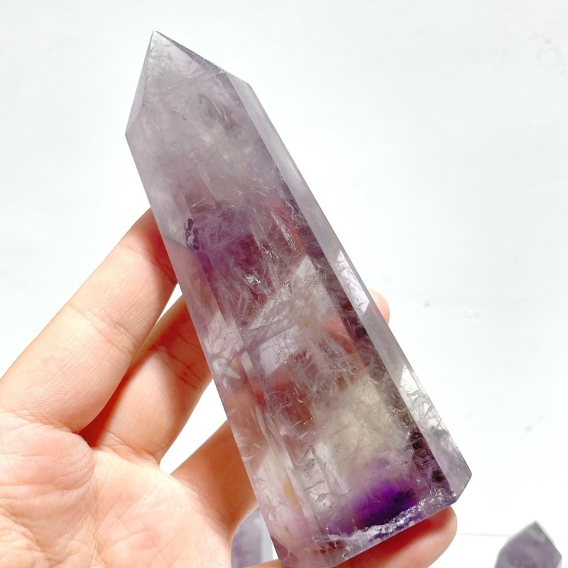 18 Pieces God's Fingerprint Amethyst Light Purple Tower Point - Wholesale Crystals