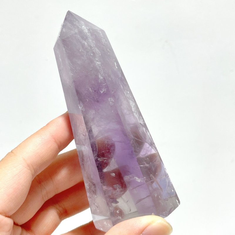 18 Pieces God's Fingerprint Amethyst Light Purple Tower Point - Wholesale Crystals