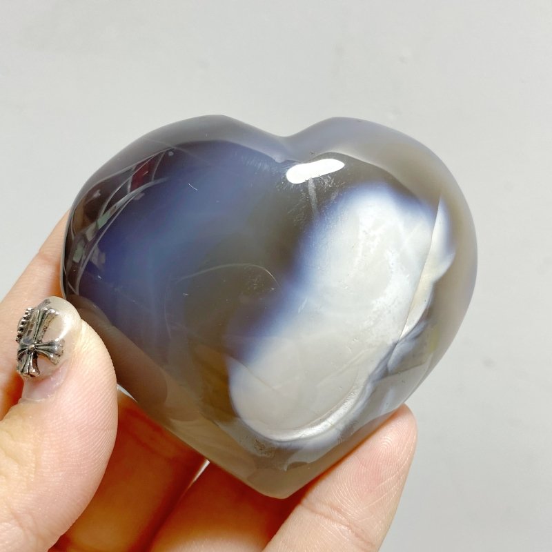 19 Pieces Black Orca Agate Heart 3 -Wholesale Crystals