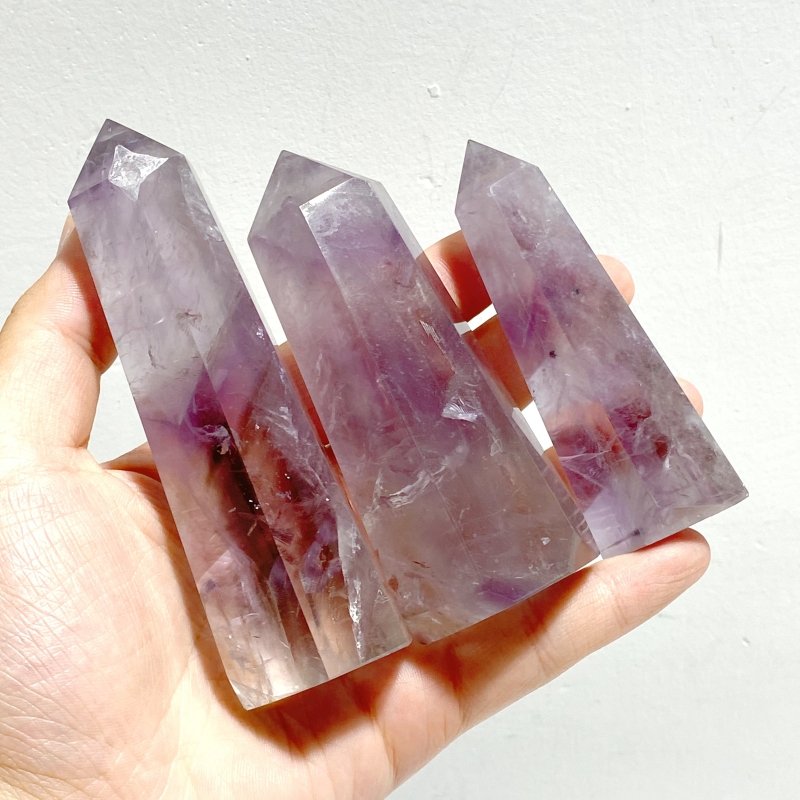 19 Pieces God's Fingerprint Light Purple Amethyst Tower Point -Wholesale Crystals
