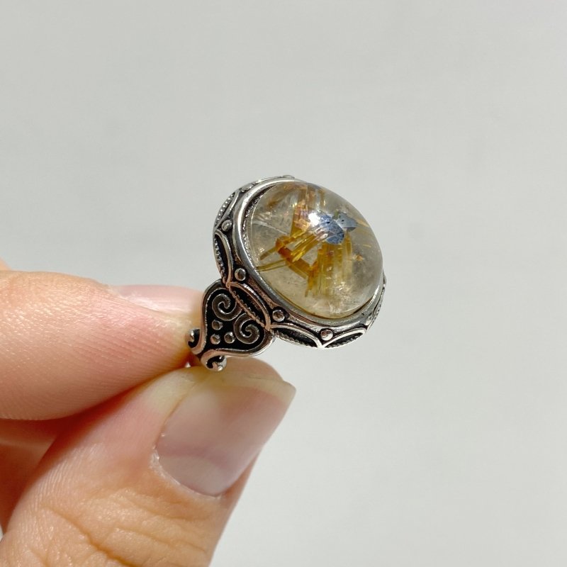 19 Pieces Golden Rutile Quartz Different Styles Ring -Wholesale Crystals
