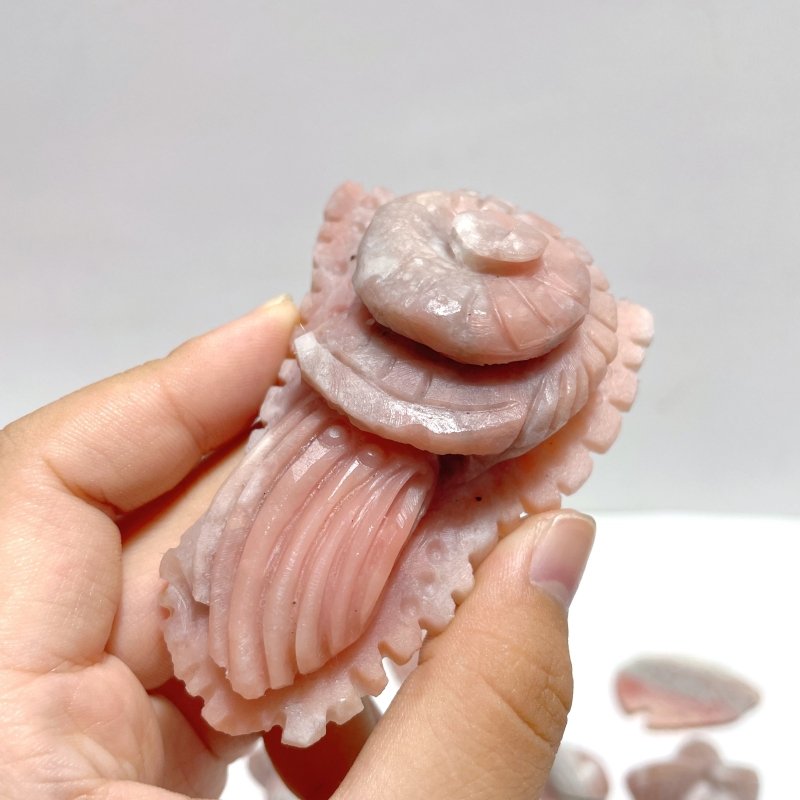 19 Pieces Pink Opal Sea Animals Carving - Wholesale Crystals