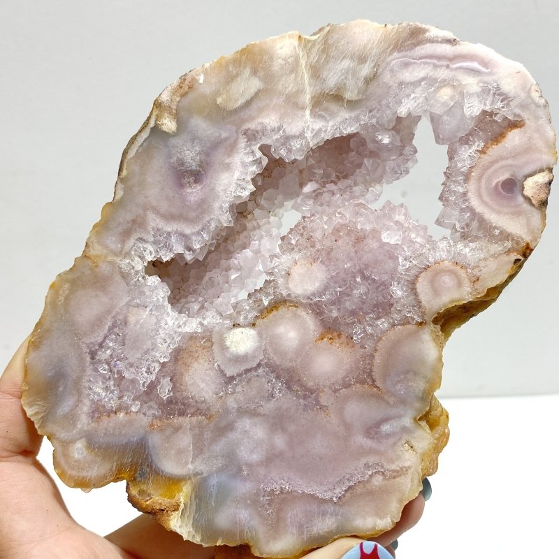 2 Pairs Geode Druzy Sakura Flower Agate Butterfly Wing With Stand - Wholesale Crystals