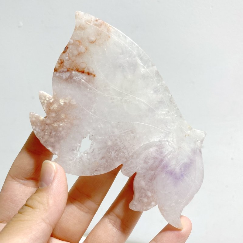 2 Pairs Geode Sakura Flower Agate Butterfly Wing With Stand -Wholesale Crystals