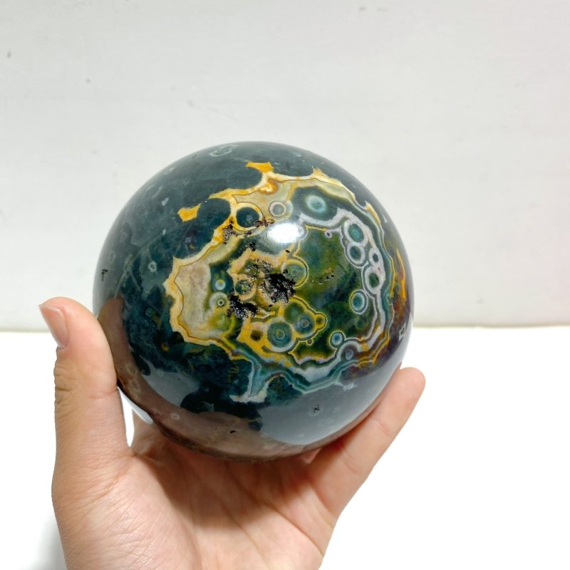 2 Pieces 6th Vein Ocean Jasper Spheres - Wholesale Crystals