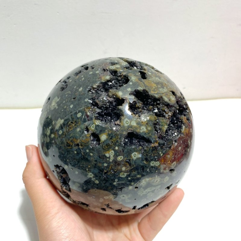 2 Pieces 6th Vein Ocean Jasper Spheres - Wholesale Crystals
