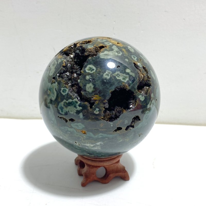 2 Pieces 6th Vein Ocean Jasper Spheres - Wholesale Crystals