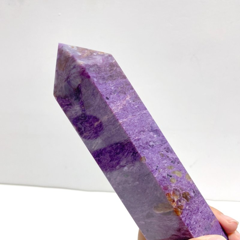 2 Pieces Large Charoite Tower Point For Collection - Wholesale Crystals