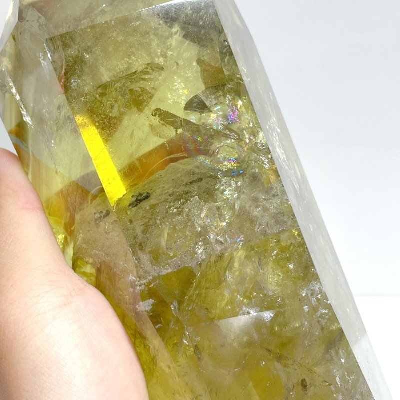 2 Pieces Large Citrine Mountain Tower Raw Bottom With Stand - Wholesale Crystals