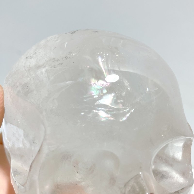 2 Pieces Large Clear Quartz Skull Carving - Wholesale Crystals