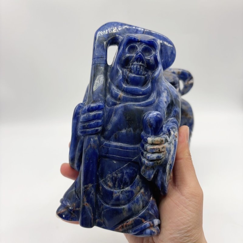 2 Pieces Large Sodalite Grim Reaper Sickle Carving -Wholesale Crystals