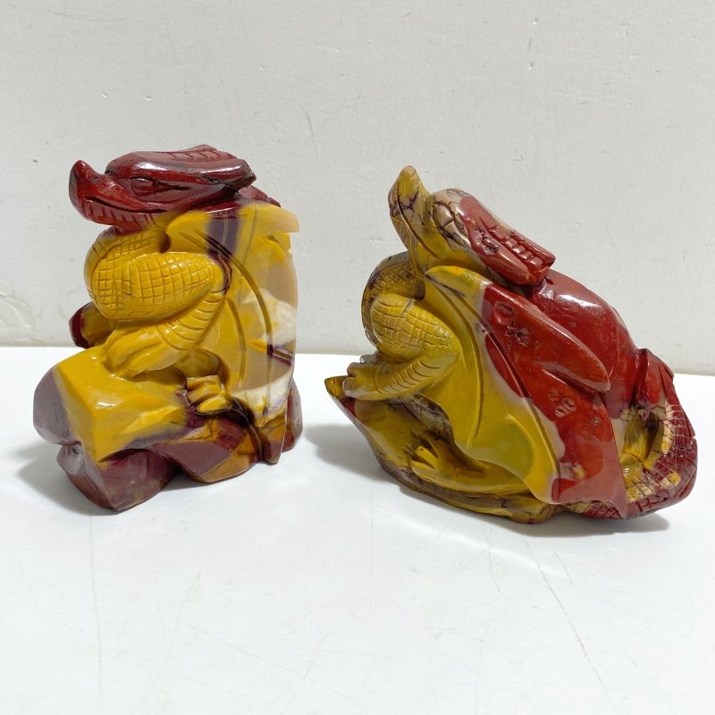 2 Pieces Mookaite Flying Dragon Castle Carving 1 -Wholesale Crystals
