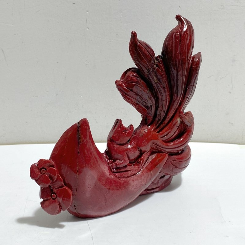 2 Pieces Mookaite Nine-tailed Fox Carving -Wholesale Crystals