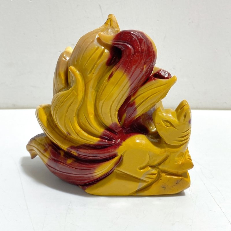2 Pieces Mookaite Nine-tailed Fox Carving -Wholesale Crystals